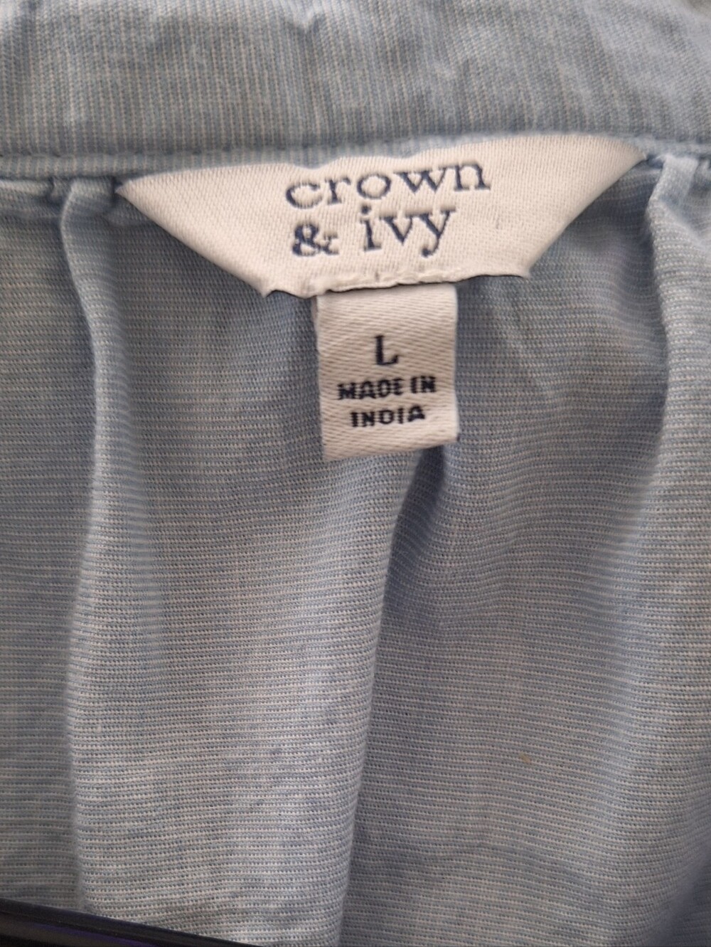 Crown & Ivy Embroidered Peasant Blouse Light Blue Tropical Bird Large - Picture 5 of 5